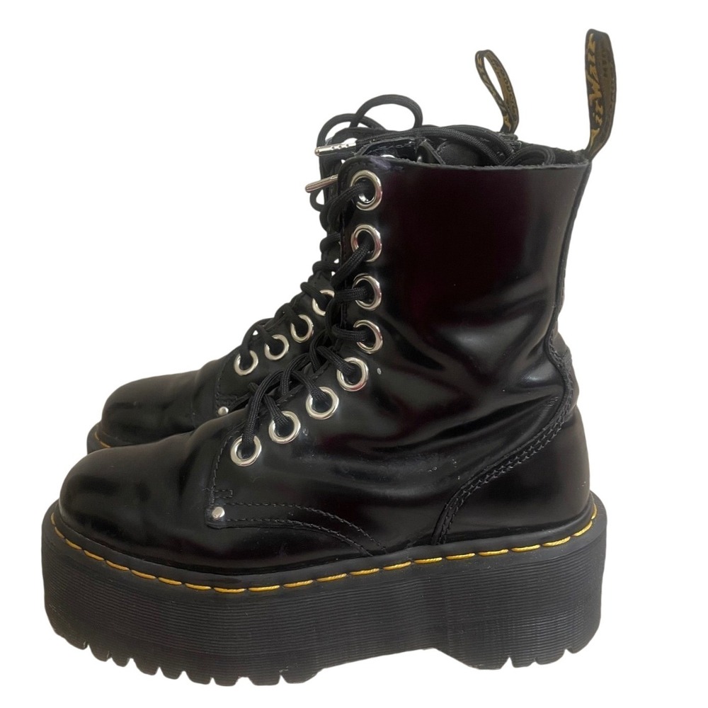 Dr Martens Jadon Max Black Buttero Leather Platform Combat Boots Womens  usa 6
